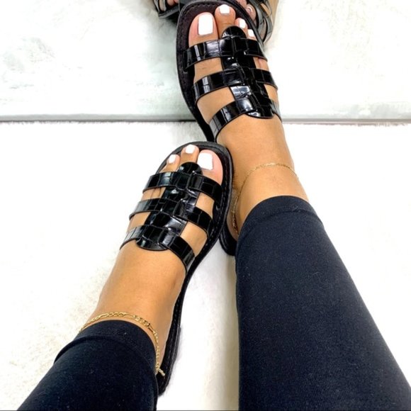 Caged Sandal Black Croc - Picture 3 of 8